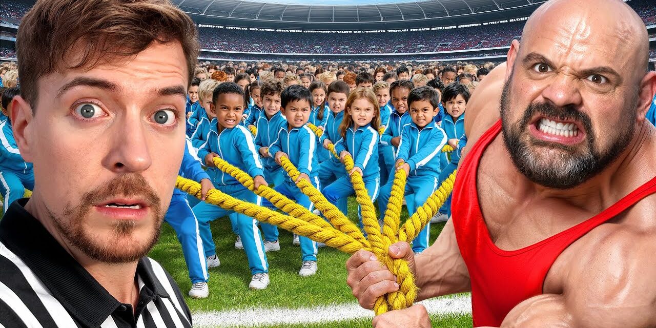 100 Kids Vs World’s Strongest Man!