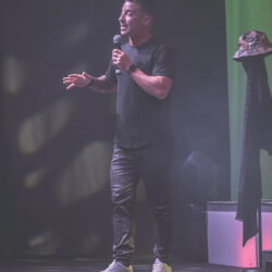 Kevin Fraser performs live at the Barnyard Theatre Pretoria during his Heart of the World comedy tour