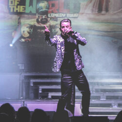 Kevin Fraser performs live at the Barnyard Theatre Pretoria during his Heart of the World comedy tour